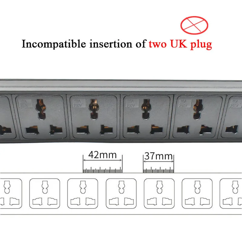 PDU قطاع الطاقة etwork خزانة الرف 10A مقبس عالمي 1-9AC مع مقبس لاسلكي كشف الجهد مع مقياس التيار الكهربائي ، TPC USB