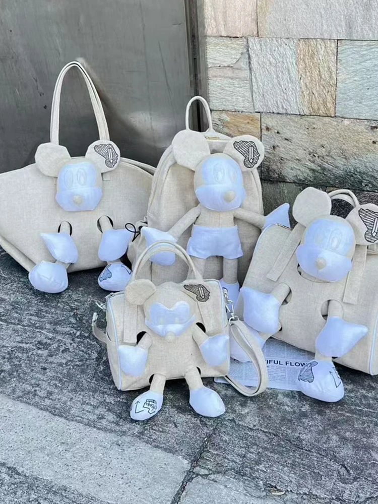 fashionable-casual-cute-large-capacity-women's-backpack-shoulder-bag-cartoon-book-single-shoulder-slant-cross-handbag