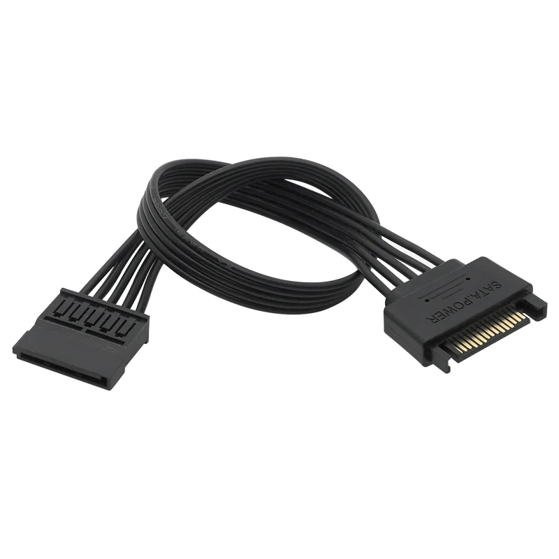 SATA 15Pin męski na 15P kobiet przedłużacz kabla zasilającego dysk twardy HDD SSD kabel zasilający kabel zasilający SATA 30CM