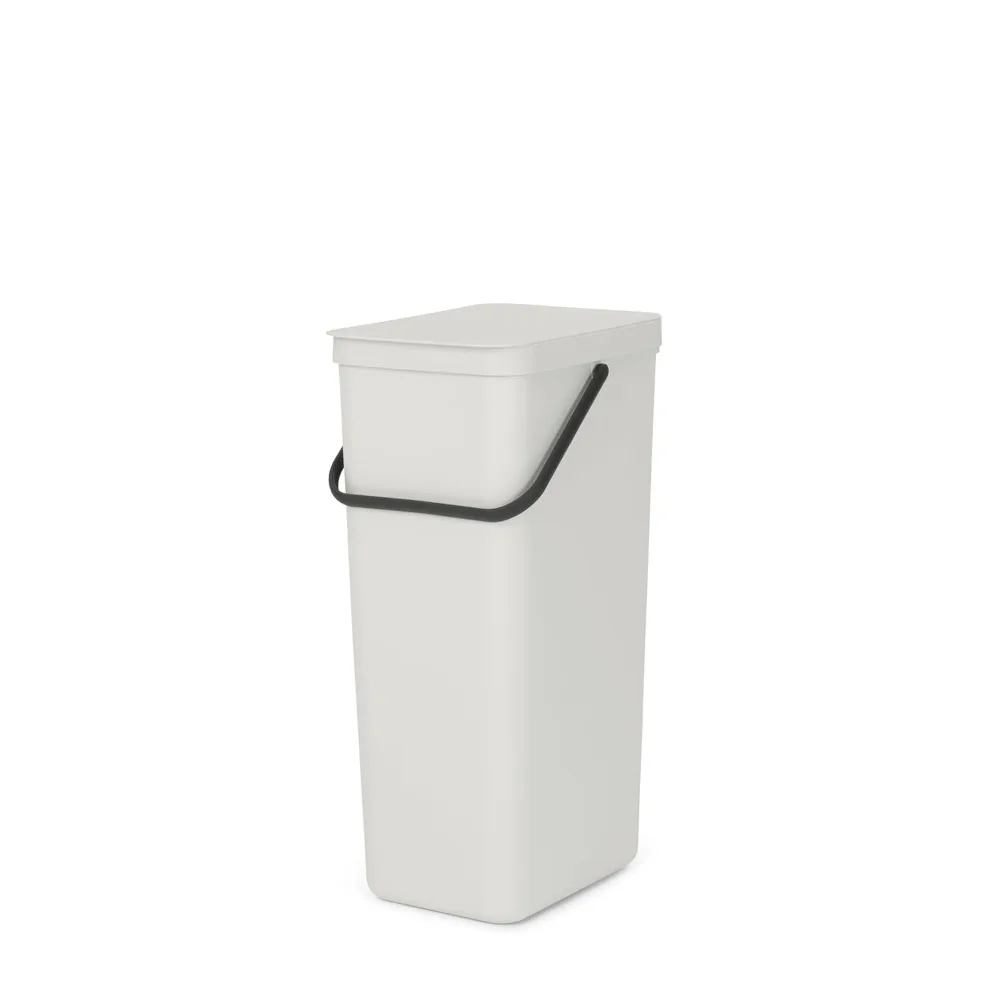 

Sort & Go Kitchen Recycling/Garbage Trash Can (10.6 Gal/Light Gray) Large Refuse Organiser with Handle & Removable Lid, Easy Cl