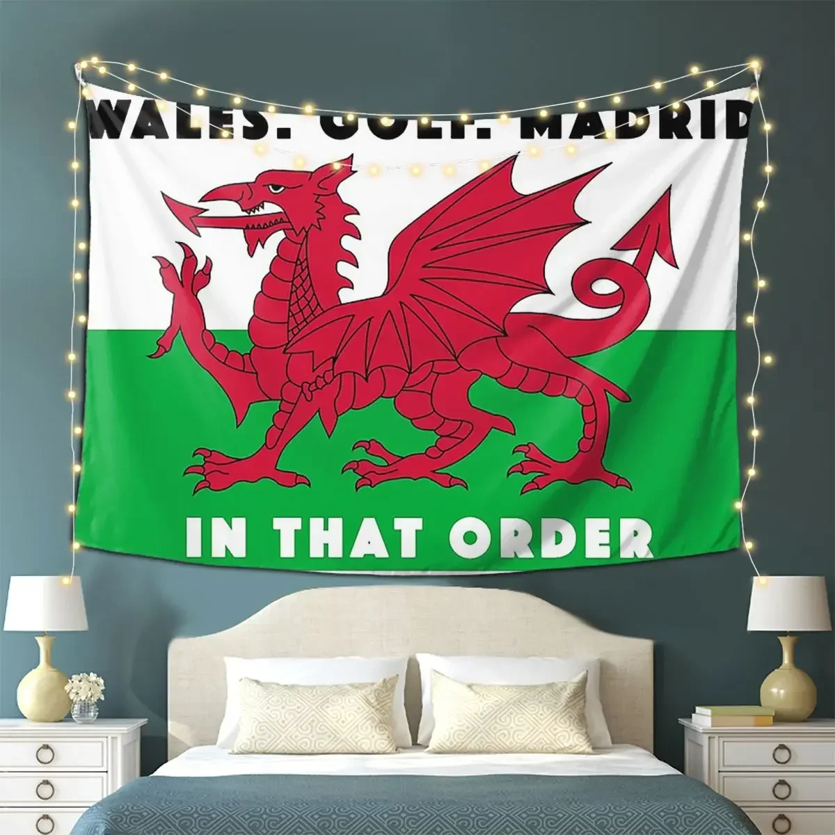 WALES GOLF MADRID Tapestry Decoration Art Aesthetic Tapestries for Living Room Bedroom Decor Home Hippie Wall Cloth Wall Hanging