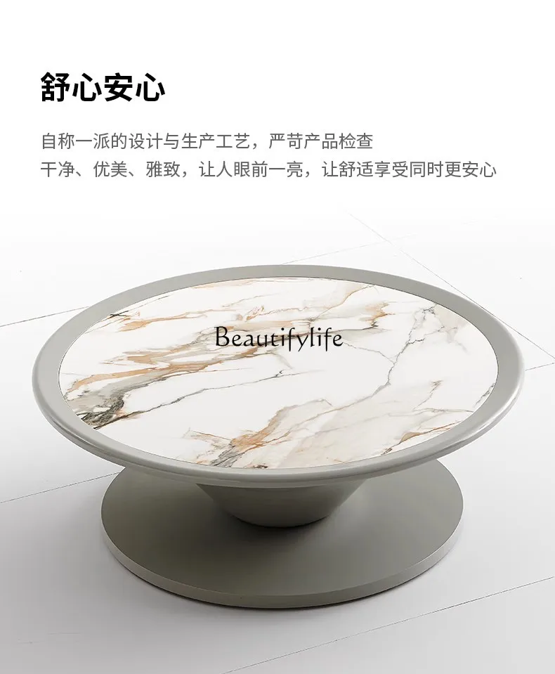 - * طاولة قهوة مستديرة ذات تصميم إيطالي فاخر وخفيف الوزن وغرفة معيشة صغيرة وطاولة قهوة شمالية راقية