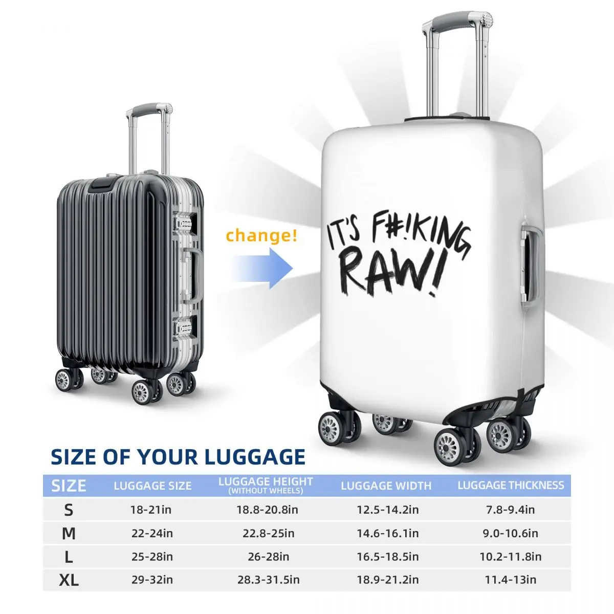 مخصص لها F # !king RAW! غطاء الأمتعة أزياء المشاهير البريطاني الشيف جوردون رامسي ميمي أغطية حماية الحقيبة #6