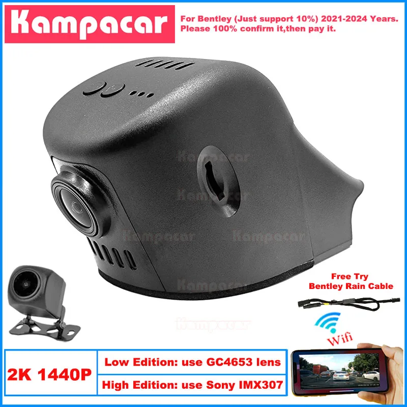 Kampacar BL03-2K 1440P Wifi Car Dvr Camera DashCam For Bentley Continental GT Flying Spur Bentayga 2021-2024 10% Cars Dash Cam