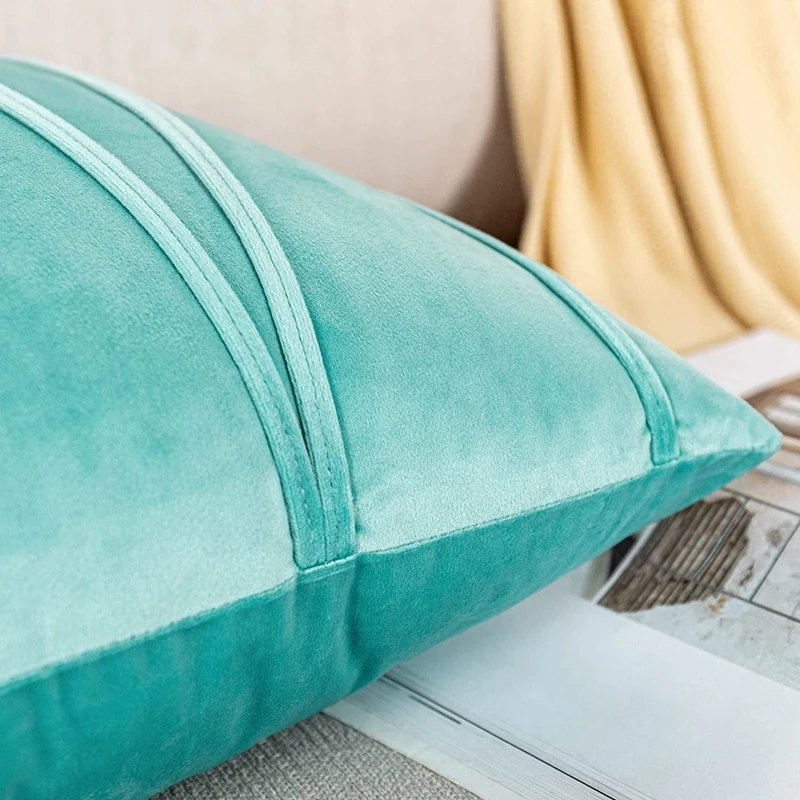 Inyahome Decorative Plush Velvet Throw Pillow Covers Sofa Accent Couch Pillows for Bed Living Room Square Pillow Cases For Couch