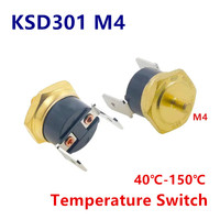 KSD301 M4 Copper Screw Thermostat Bimetallic 40C-150C Degree 10A 250V Normally closed 45C 65C 75C 85C 90C 100C 120C 150C Degree