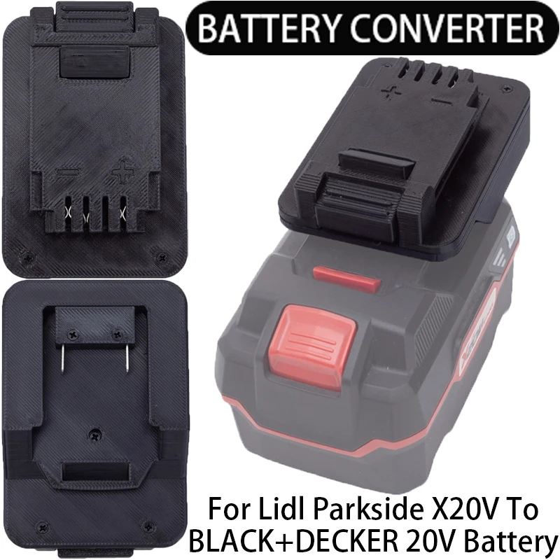 Battery Adapter for BLACK+DECKER 20V LI-Ion Tools Converter to Lidl Parkside X20V LI-Ion Battery Adapter Power Tool Accessory