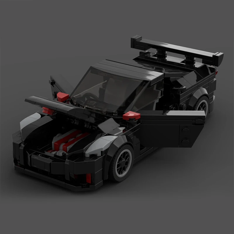 404pcs MOC Nissanns GTR R35 Black City Champions Model Building Blocks Education Brick Creative Assemble Birthday DIY Display
