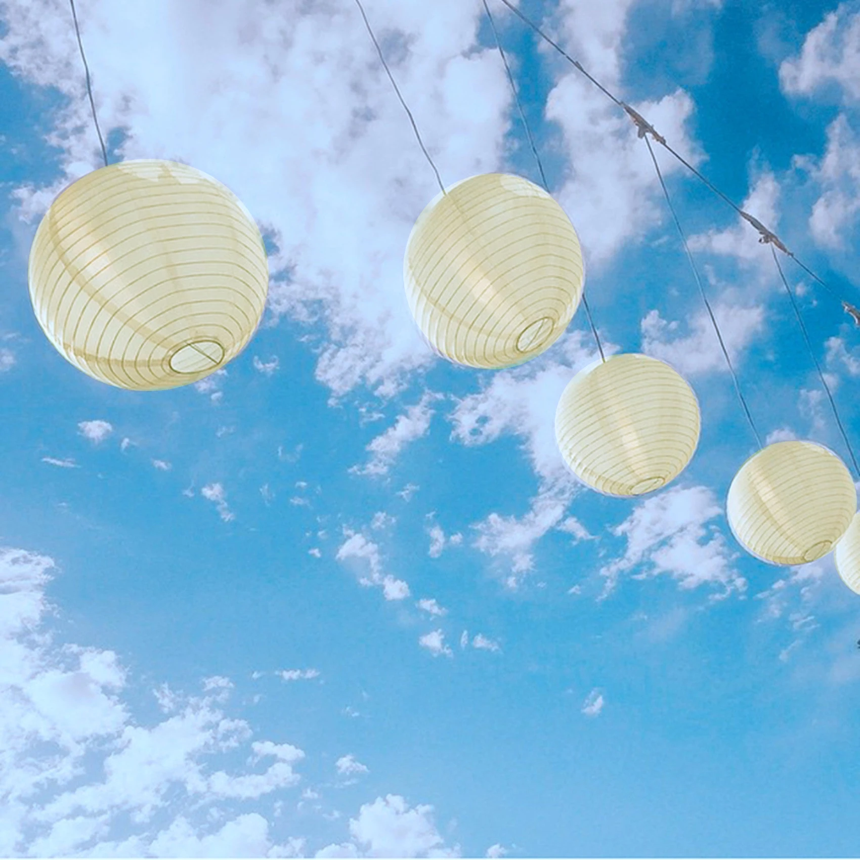 1 x chiński japoński papierowy abażur z latarnią na wesele, 50 cm (20 cali) kremowo-biały