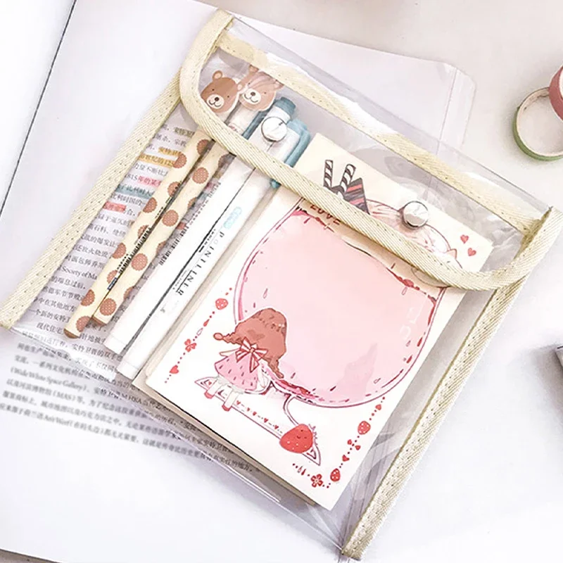 1 шт., прозрачная косметичка, сумка для хранения из ПВХ, студенческий чехол для канцелярских принадлежностей, большая вместительная косметичка-органайзер, дорожная косметичка