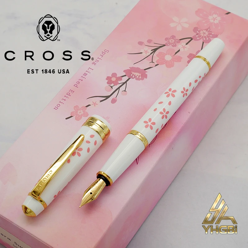 U.S. Gossi spring limited fountain pen ballpoint pen c r o s s cherry blossom writing smooth metal barrel exquisite fine