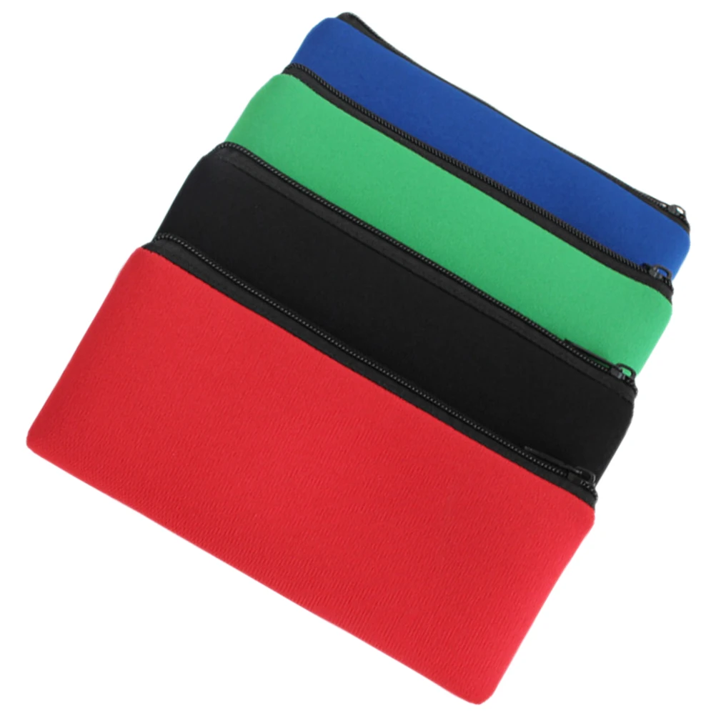 

4 pcs Large Capacity Multifunctional Tool Bags Pencil Cases Organizer Storage Pouches for Students Black Red Blue Green