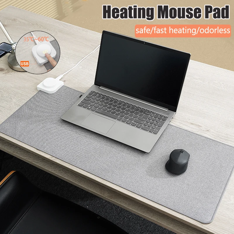 Electric Heat Mouse Pad Table Mat Display Temperature Fast Heating Pad Keep Warm Hand For Office Computer Desk Keyboard Winter