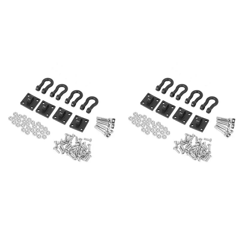 CYGJ-8Pcs Trailer Towing Buckle Tow Shackle Hook For 1/10 RC Rock Crawler Axial SCX10 Traxxas TRX4 TAMIYA D110 RC Car Truck