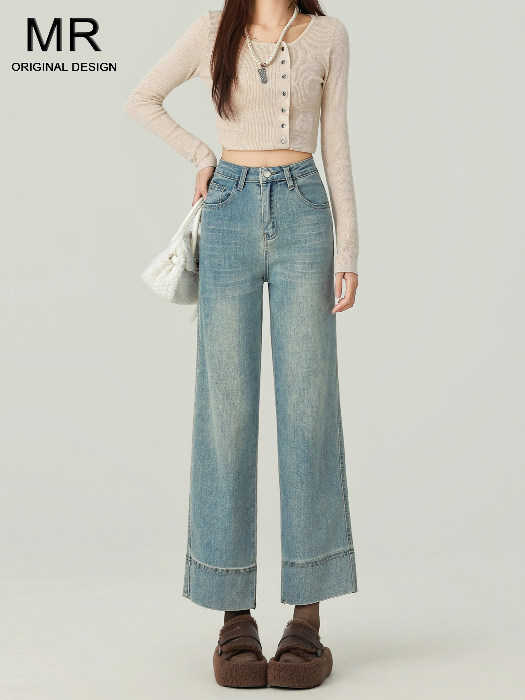 

Джинсы женские с высокой талией, облегающие, прямого кроя, модные, эластичные, повседневные брюки для осеннего сезона, маленький размер, идеальный вариант