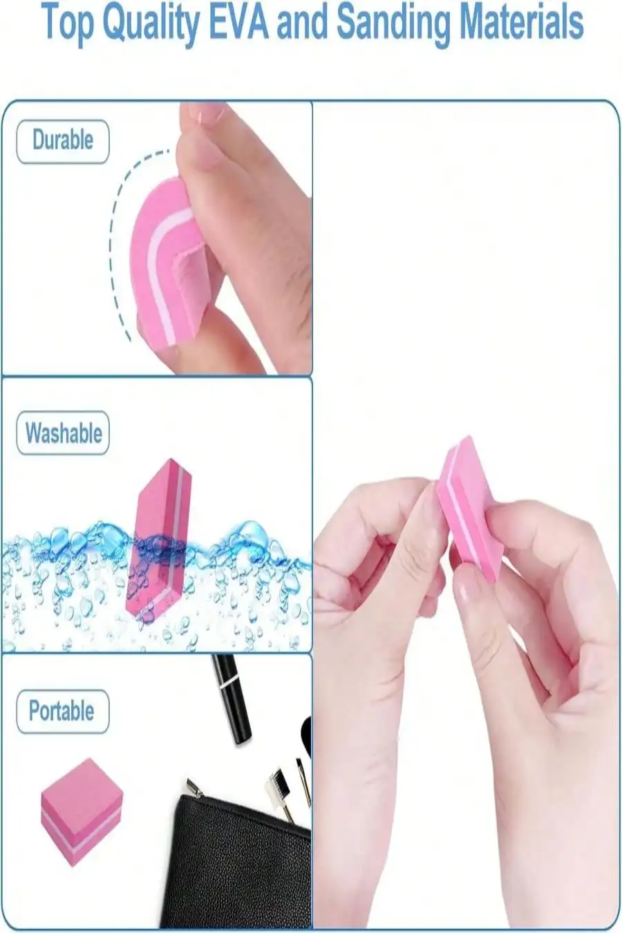 50 sztuk mini bloków polerskich do paznokci o gradacji 180/240 do paznokci akrylowych i naturalnych