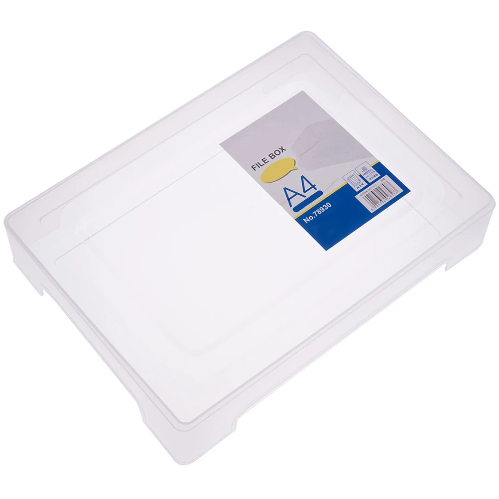 

Plastic Transparent File Box A4 Document Organizer Folder Case Paper Container PP Storage Solution Office Home Use