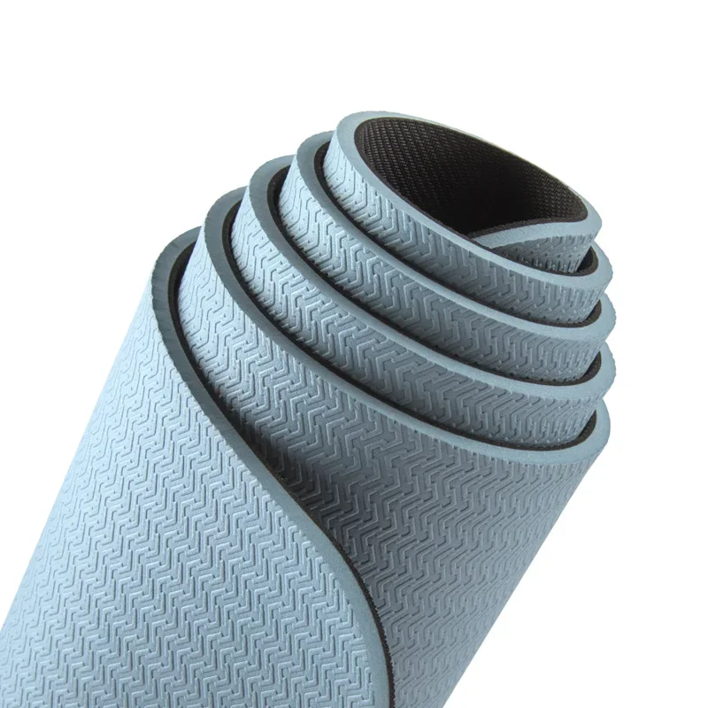

TPE + Rubber Ice Blue Yoga Mat, Shock-Absorbing & Non-Slip Thickened Version Multiple Sizes Available Ideal for Beginners