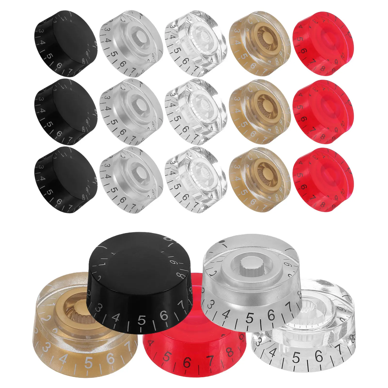 20Pcs Electric Guitar Knobs Volume Tone Control Rotary Dome Knobs Compatible with Most Electric Guitars Bass Amps Audio Gear