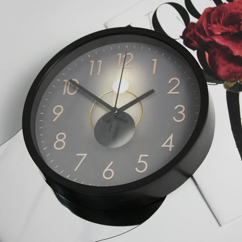 8 Inch Simple Digital Wall Clock Silent Non-ticking Punch-free Wall Mounted Clock for  Kitchen Living Room Bedroom Bathroom