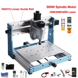 Full Metal Mini CNC Router 3020 maszyna do grawerowania wrzeciona 500W 10W 20W 40W laserowy frezarka modelarska PCB kontrolera Offline GRBL