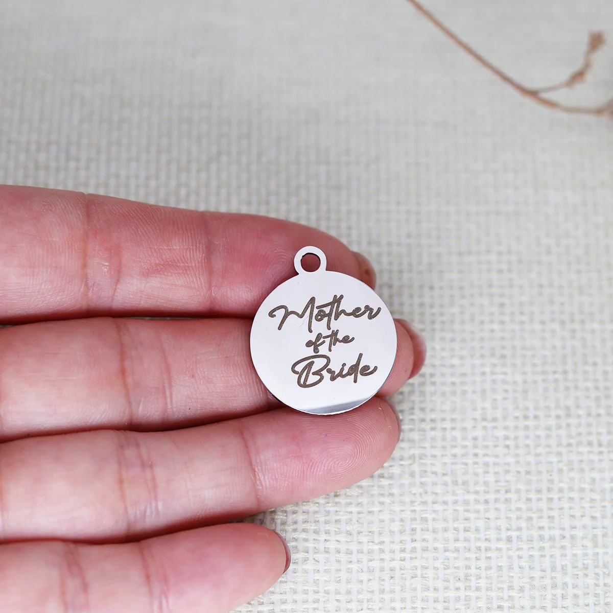 3pcs/Lot Mother of The Bride Laser Engraved Stainless Steel Charm for Jewelry Making Necklace Bracelets Handmade Craft