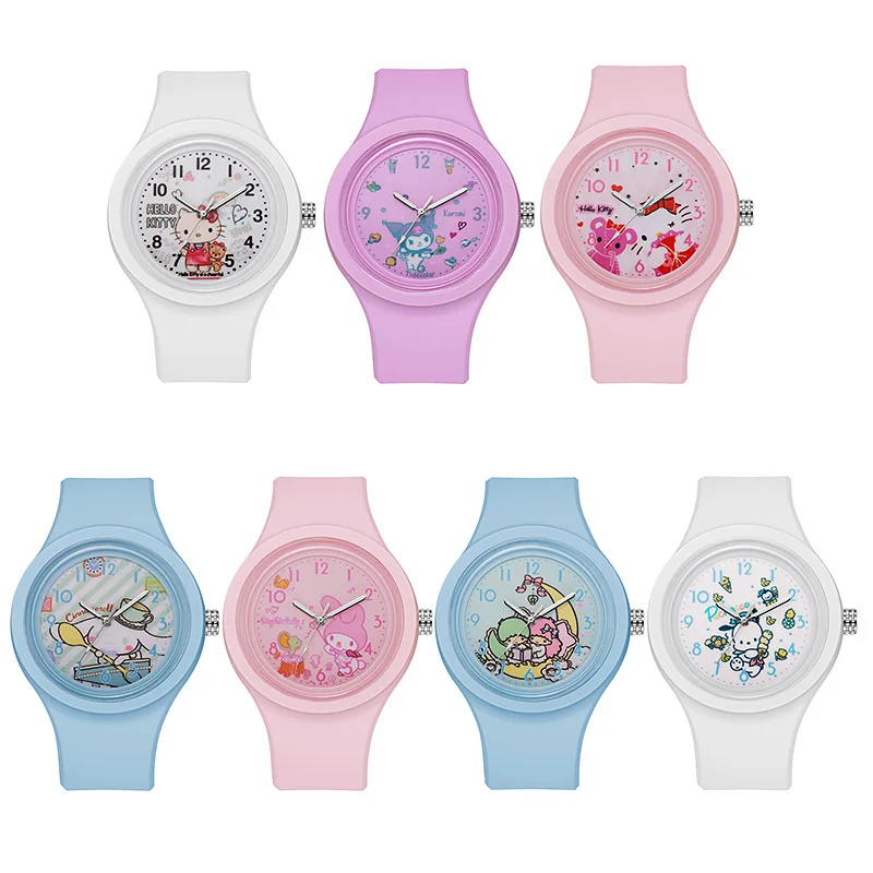 Cartoon Rotundity Jelly Silicone Wrist Watch Sanrio Student Quartz Watch Fashion Christmas Birthday Gift for Children