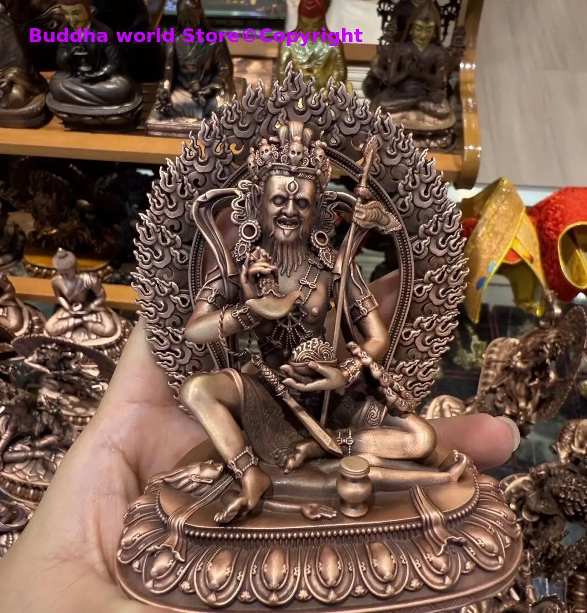 Brahmarupa Brahman Gonpo Guardian Deity Buddhism home altar exorcise evil spirits Exorcism Rare Buddha statue Exquisite 10cm