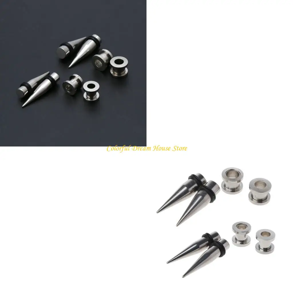 

2 Pairs 1g 7mm and 9mm 316L Stainless Steel Ear Eyelets Tapers and Tunnels Ear Studs Fashion Jewelry for Daily Wear