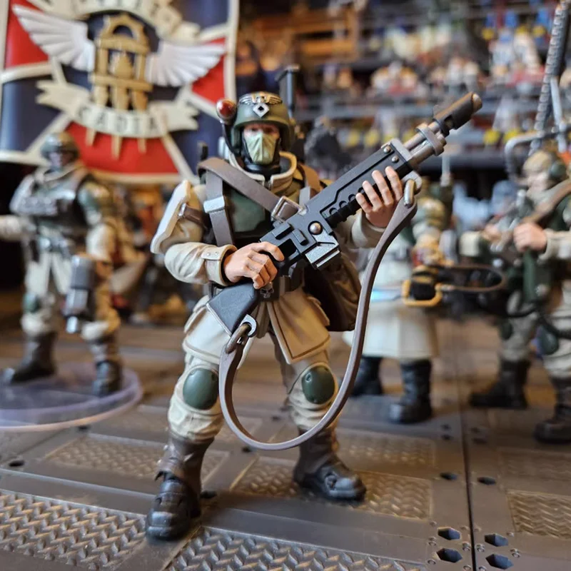 JOYTOY Astra Militarum Cadian Command Squad 1/18 Action Figures Warhammer 40K Anime Figurine 10.7cm Collezione di modelli Giocattolo Regali