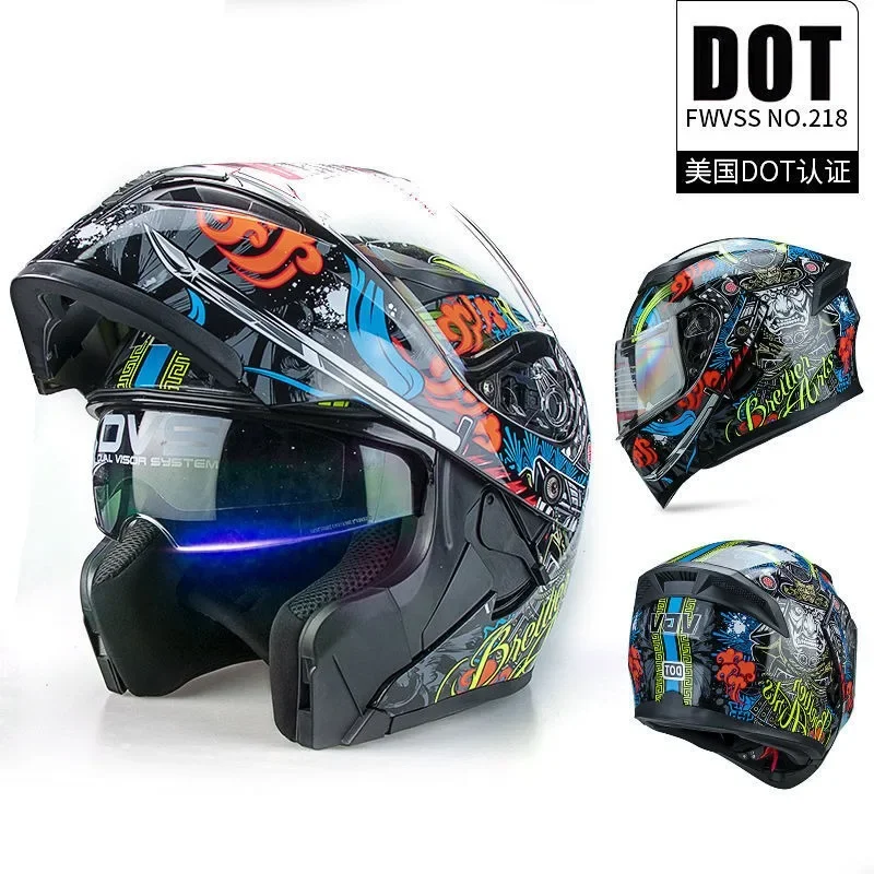 การรับรอง 3C Barefaced Double Male Locomotive Helmet หมวกกันน็อครถจักรยานยนต์ Four Seasons Bluetooth Machine Capacete Cascos
