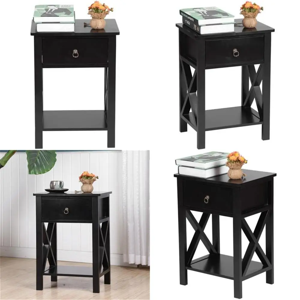 

Modern Storage Side Table with Shelf and Drawer, Ideal for Living Room, Study, Bedroom, and Industrial Settings