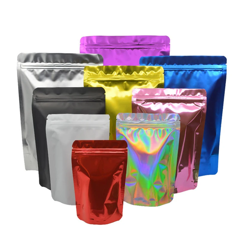 Thick Smell Proof Food Candy Coffee Ziplock Package Bags Doypack Resealable Matte Color Aluminum Foil Zip Lock Stand Up Pouches