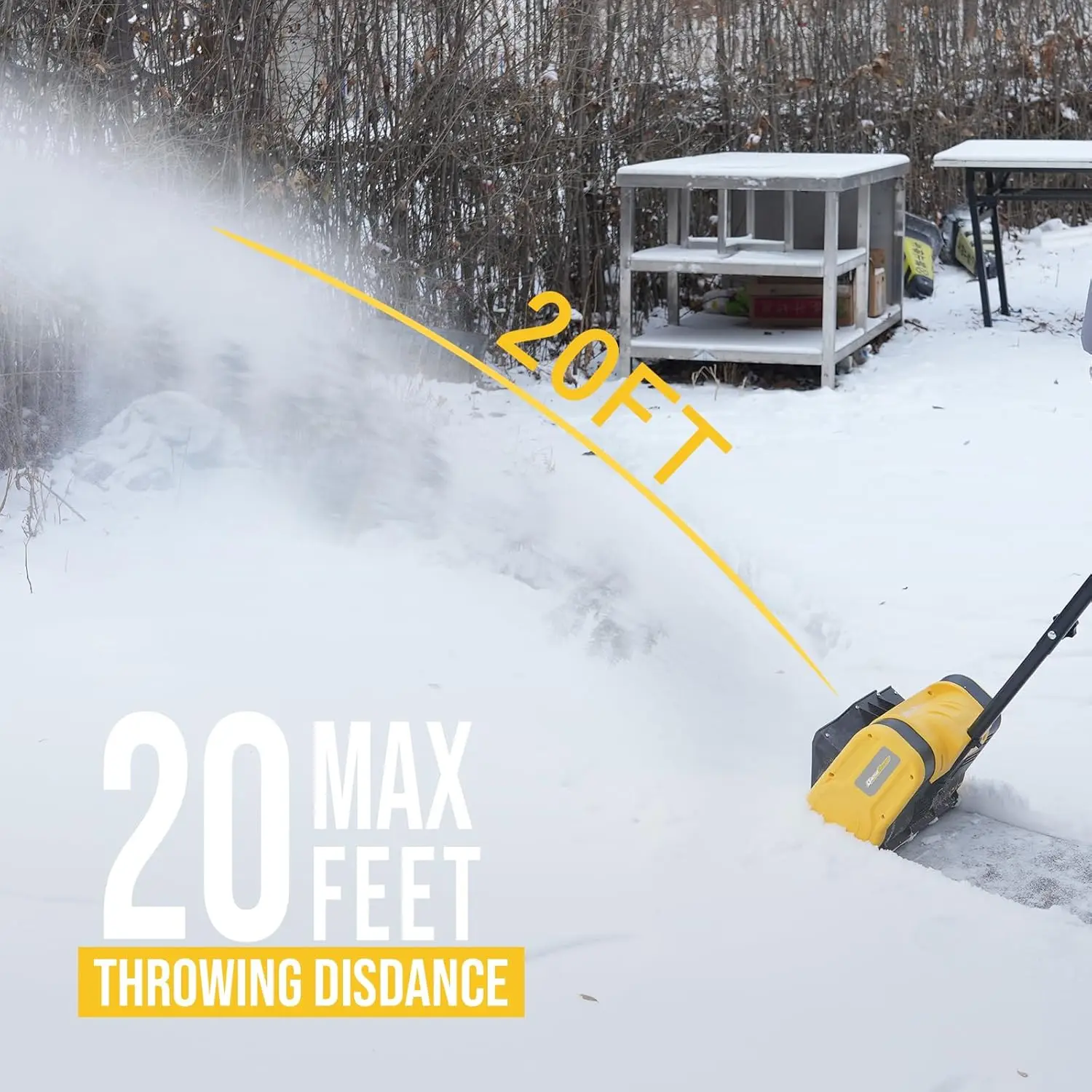 Cordless Snow Shovel, 4Ah Cordless Snow Blower, Battery Snow Blower with Directional Plate & Adjustable Front Handle (2 * 4Ah Ba