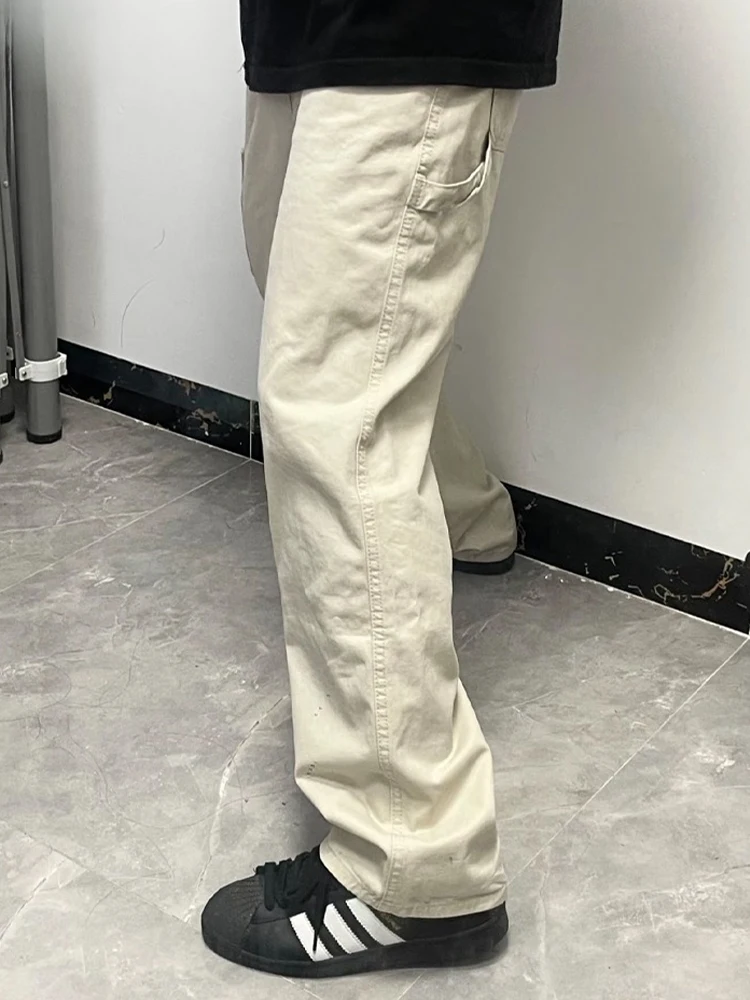 

Мужские брюки цвета хаки в американском стиле High Street, весенне-осенние рабочие брюки, повседневные длинные брюки прямого кроя, молодежные брюки Vitali Sle Straight