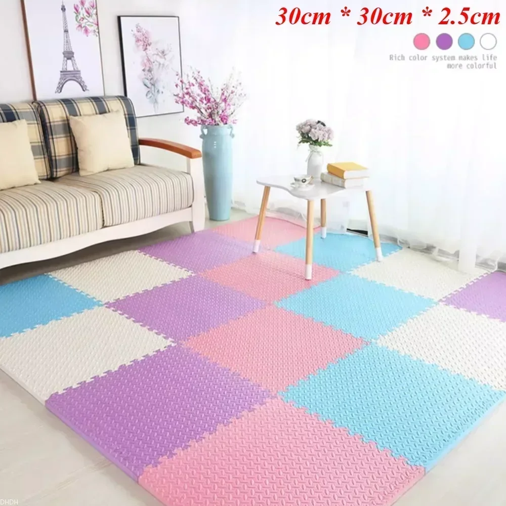 1-10Pcs 30×30x2.5cm Anti-slip Thickening Puzzle Mat Carpet for Baby Children\'s Room Game Playing Activity & Livingroom & Bedroom