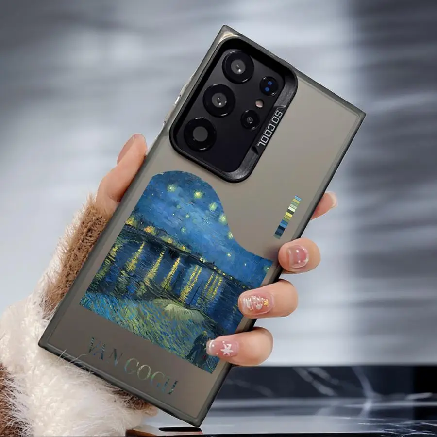 ゴッホ油絵電話ケース三星銀河 S23 S24 S25 ウルトラ S20 S22 S23 FE 注 20 ウルトラ S21 プラス S20 S24FE ソフト