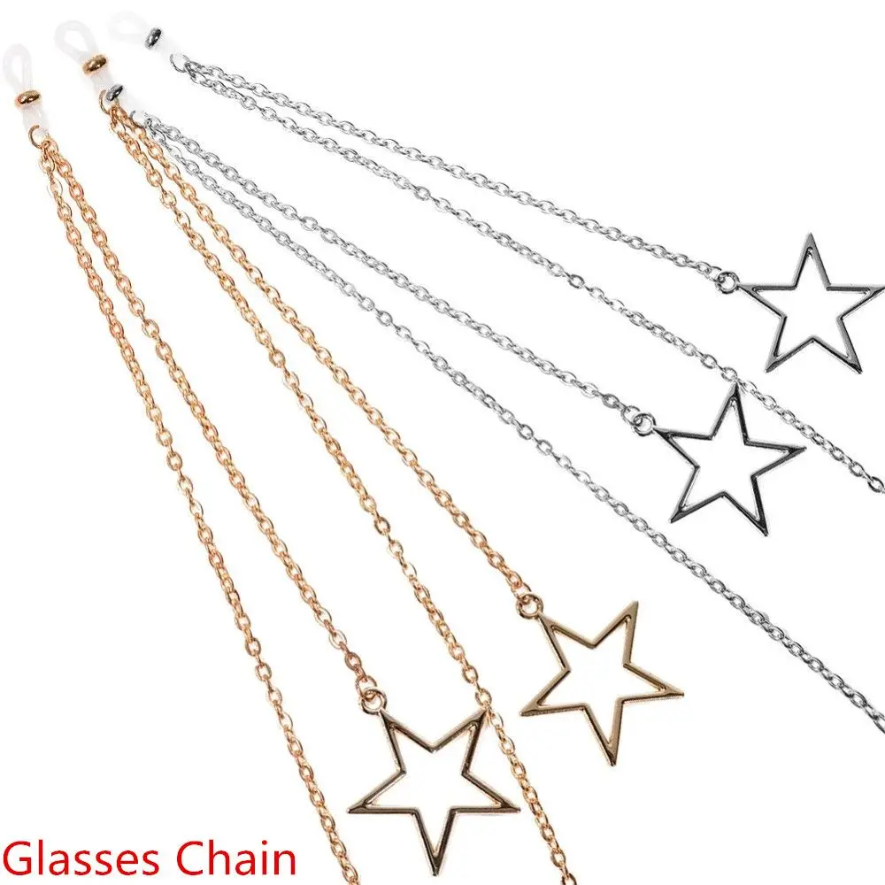 New Fashion Women Eyeglass Chain Hollow Star Pearl Beaded Sunglasses Reading Glasses Lanyard Eyewear Holder Neck Strap Rope