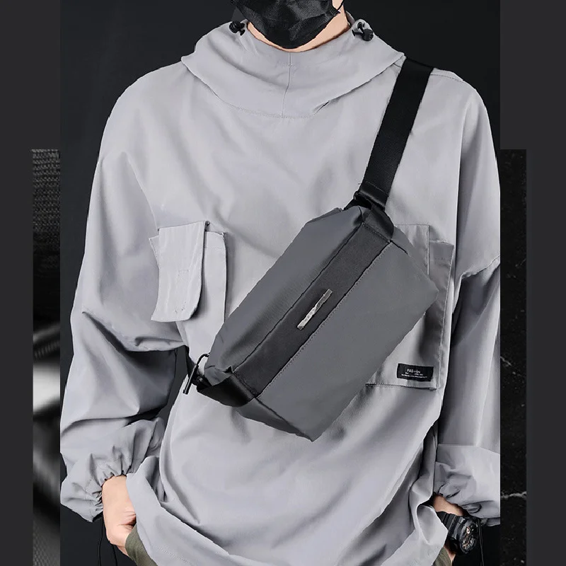 Fashion Solid Color Men Waist Packs 2024 New High Quality Waterproof Nylon Crossbody Bags Casual Sport Storage Chest Bag Pocket