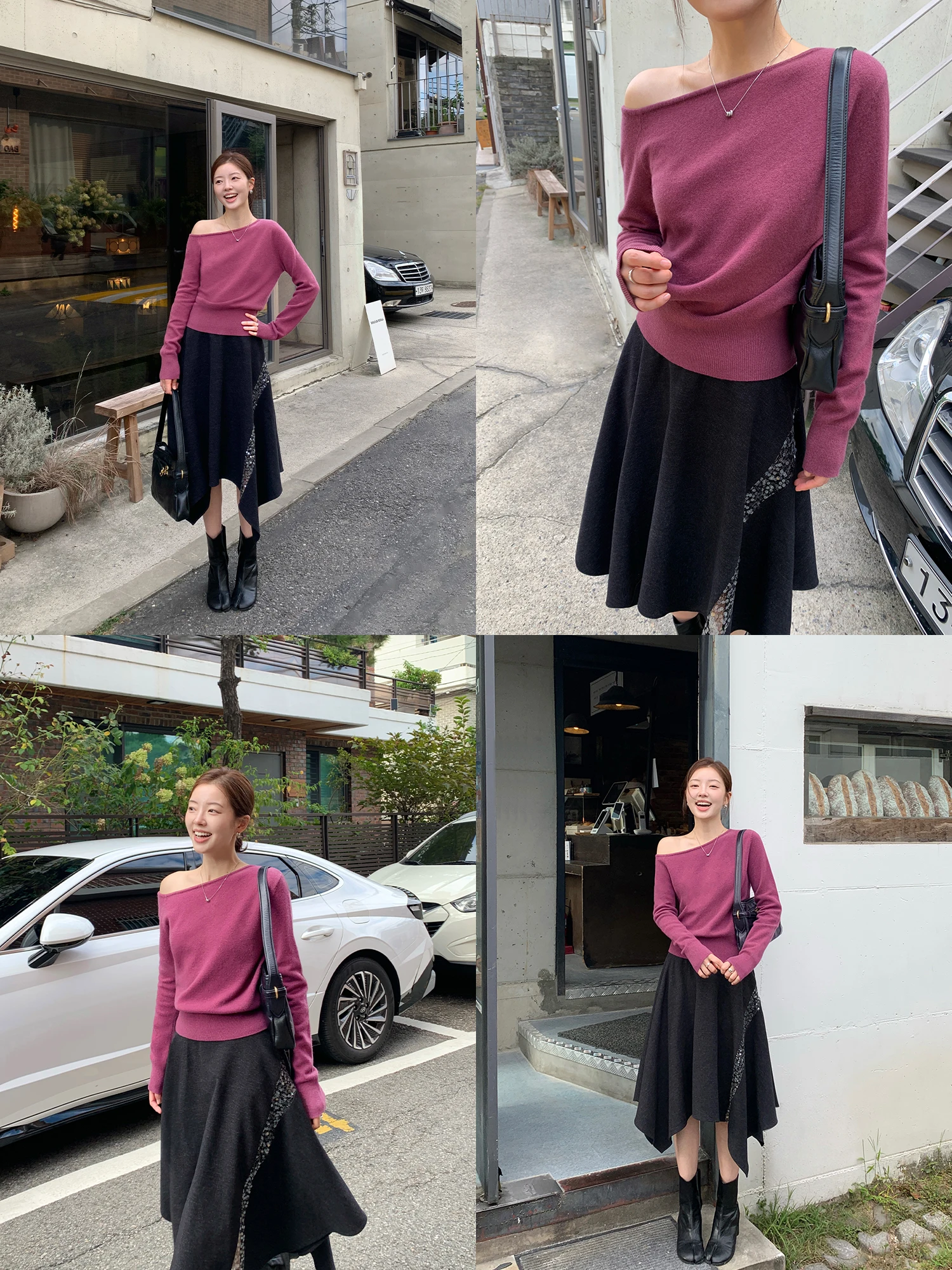 Pusumede Wool Knitted Off-Shoulder Top Women Slimming Waist Design Loose Fit Style Premium Quality Cashmere Fashionable