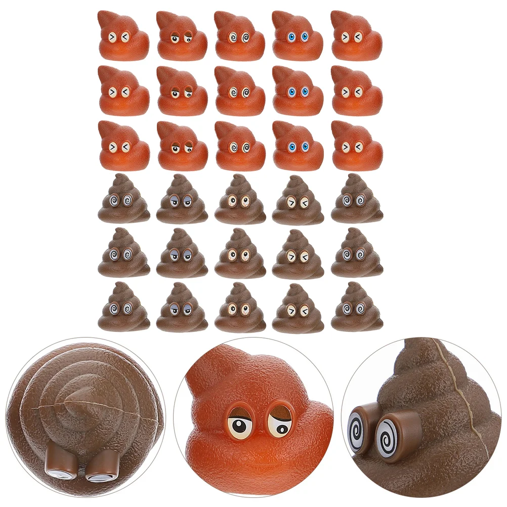 60 Pcs Poop Toys Interesting Party Playthings Fake Animal Funny Realistic Pvc Prank Game Tossing