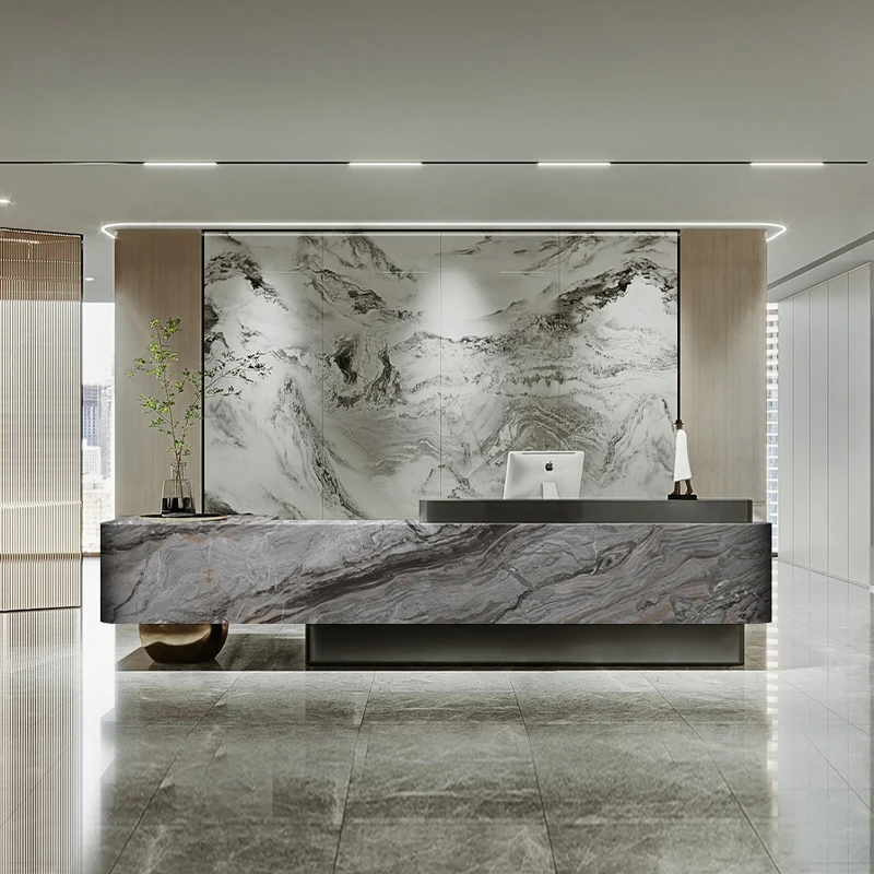 

Design Green Reception Desks Modern Hotels Color Wood Business Reception Desk Classic Long Empfangs Theke Office Furniture