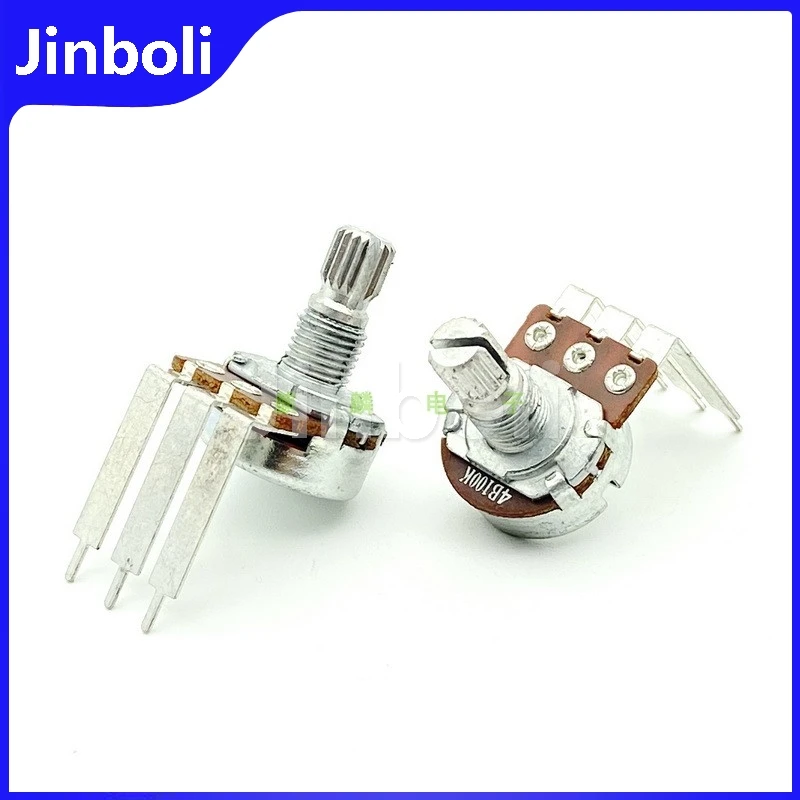 2PCS คุณภาพสูง WTH148 16 ประเภท B100K ยาว Bent Foot Power เครื่องขยายเสียง High และ Low Volume Potentiometer 3Pins เดี่ยว