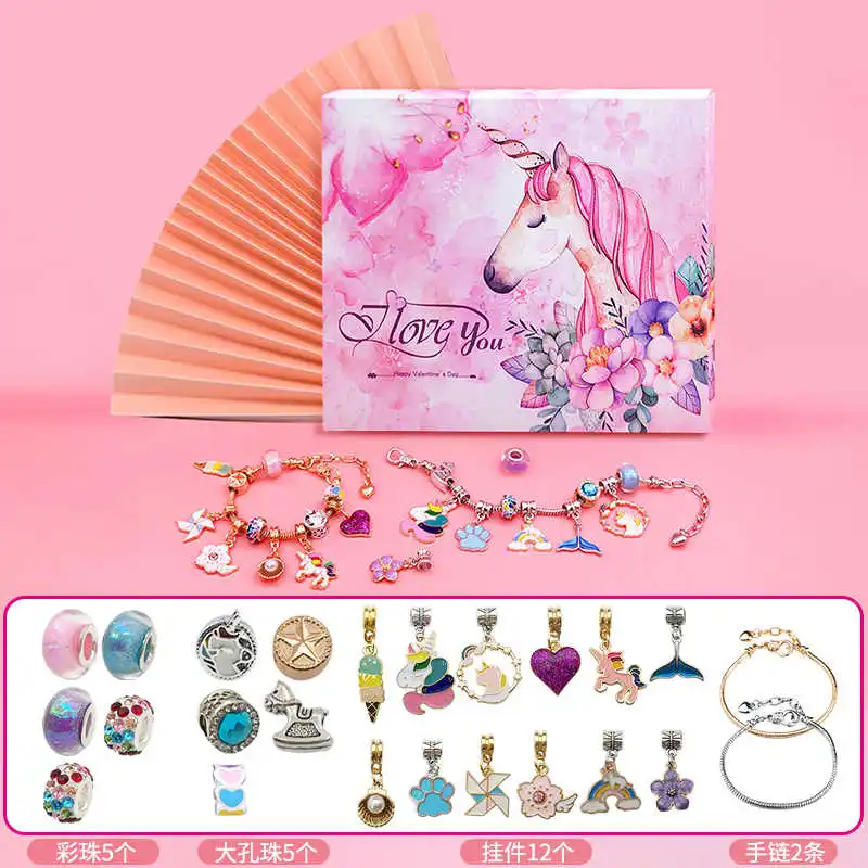 24 Days Of Christmas Arrival Calendar Jewelry Blind Boxes Gifts Christmas Countdown Calendar Bracelet Making Kit For Girls Gift