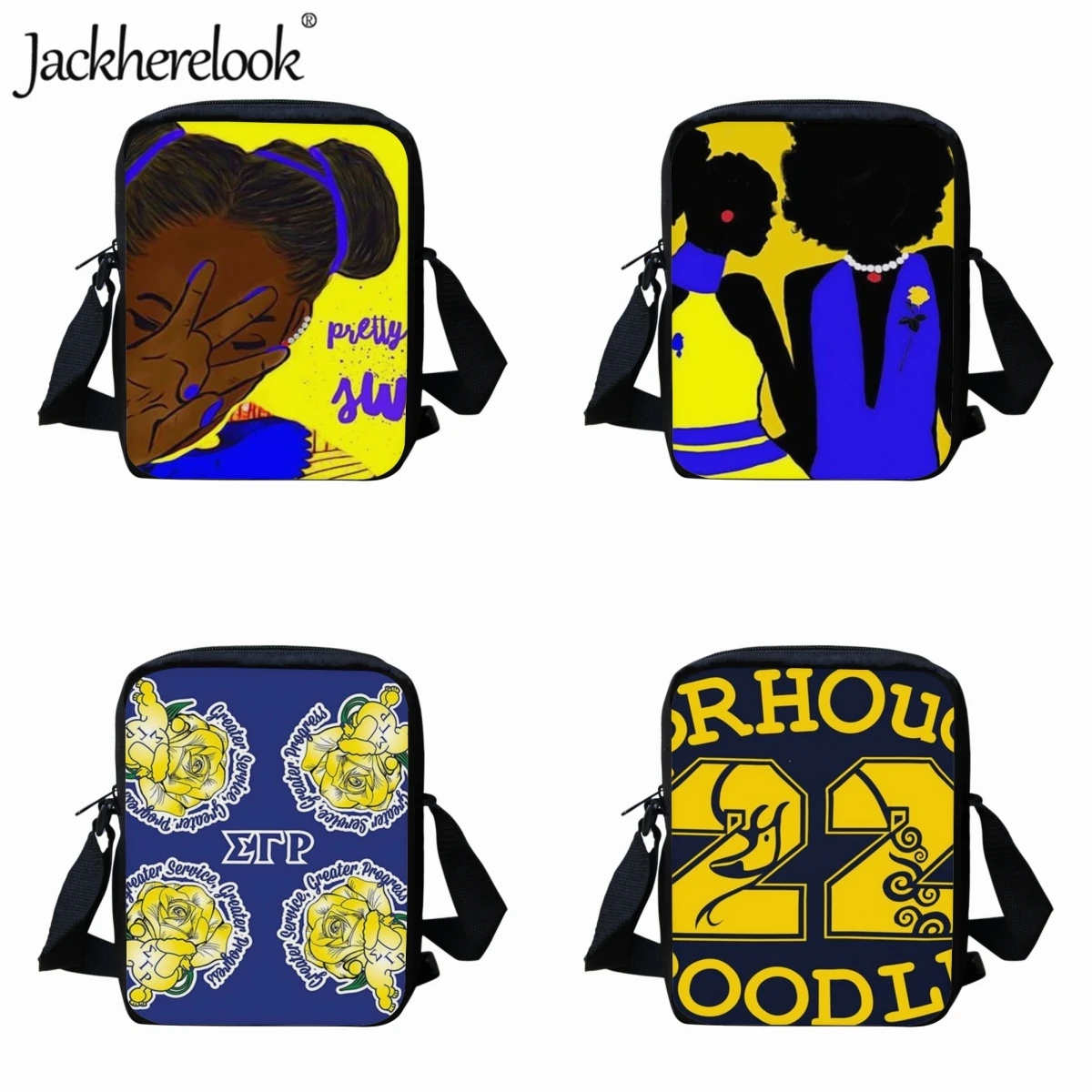 Jackherelook Children's Small School Bag Sigma Gamma Rho Print Design Fashion Shoulder Bag Adjustable Messenger Bag for Kids