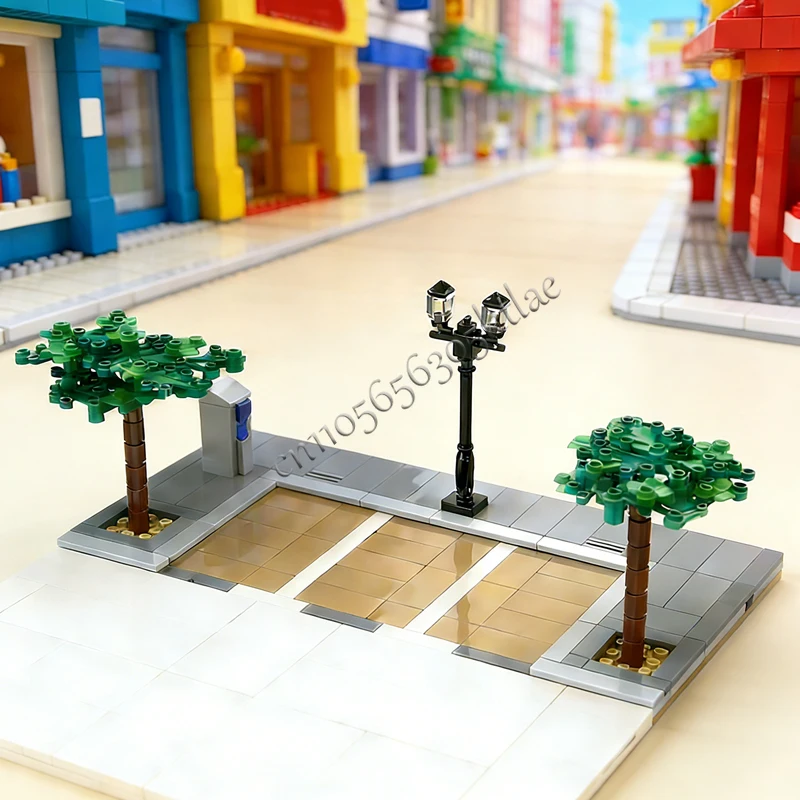 212 PCS House Street Parking Lot 1 Compatible With New Road Plates MOC Customize Modular Building Block DIY Assembly Toy Gift