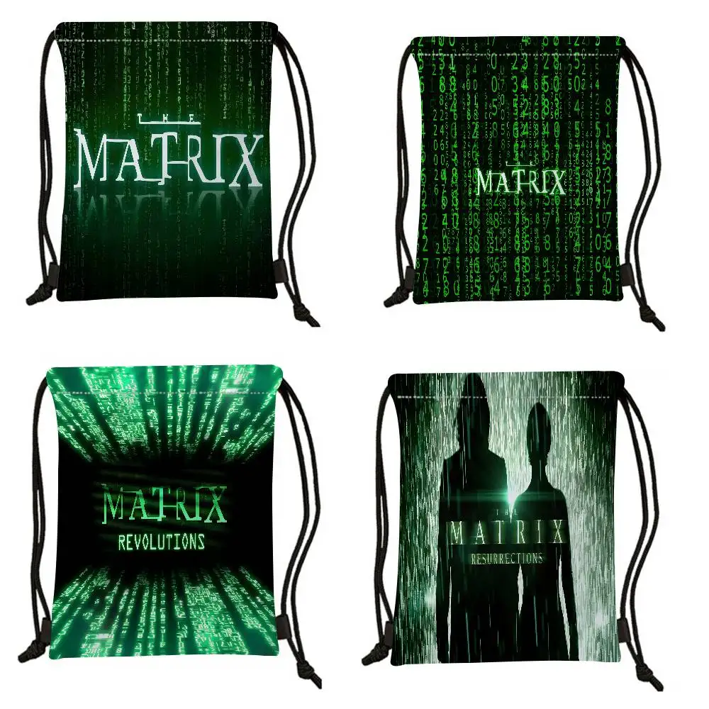 T-The M-Matrix Movie 1 قطعة حقيبة ظهر برباط حقيبة ظهر بسلسلة أكياس السرج حقيبة السائبة للمدرسة اليوغا رياضة رياضة السفر