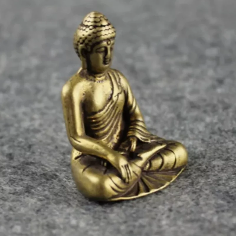 Copper Buddha Statue Brass Sculpture Vintage Home Decorations Miniature Figurine