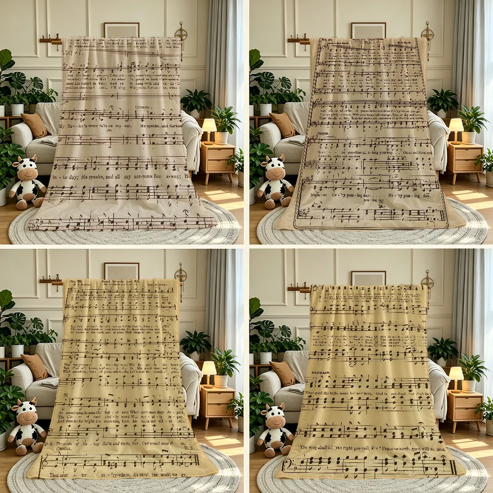 A Piano Sheet Music Printed Amazing Grace Blanket Throw Super Cosy Plush Living Room Sofa Couch Childish Birthday Gifts