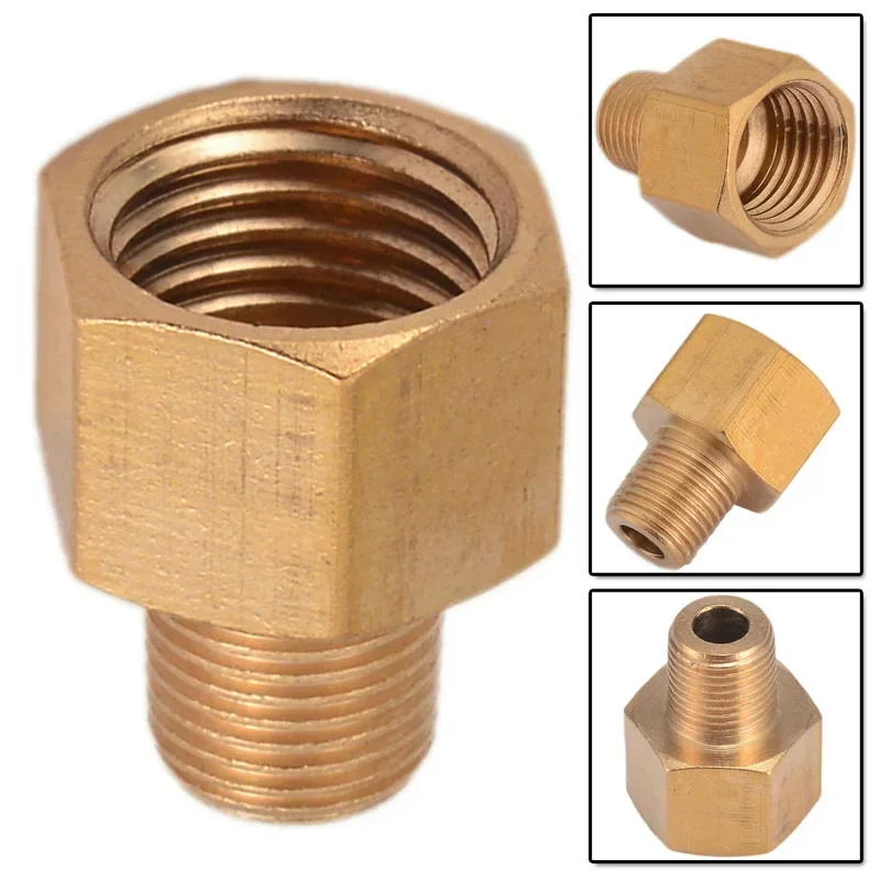 

1/8" Male BSPT To 1/4" Female NPT Adapter Brass BSP-NPT Pipe Fitting Tool For Pressure Gauge Air Gas Fuel Water